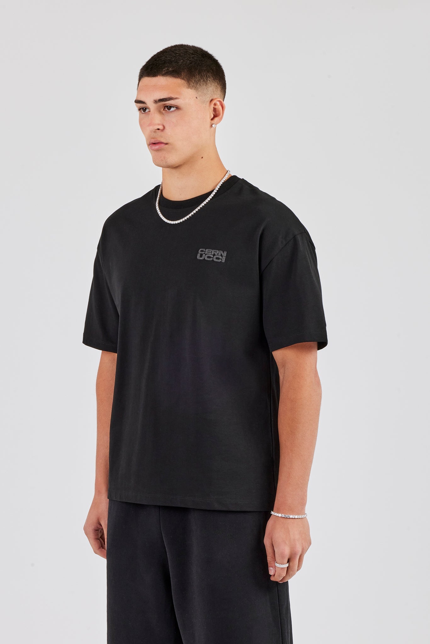 Washed Cernucci Print T-Shirt - Black